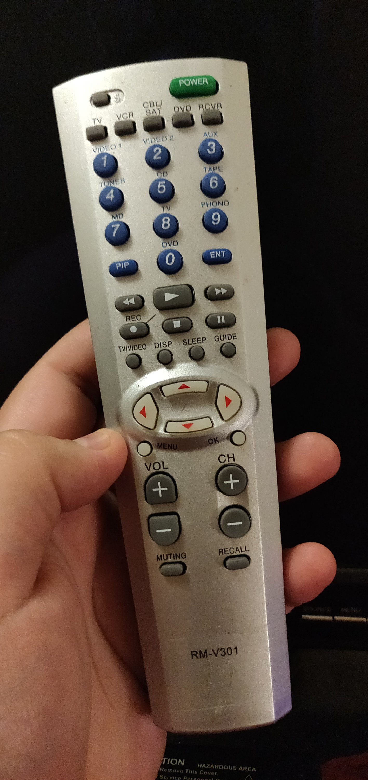 Picture of a Sony RM-V301 universal remote